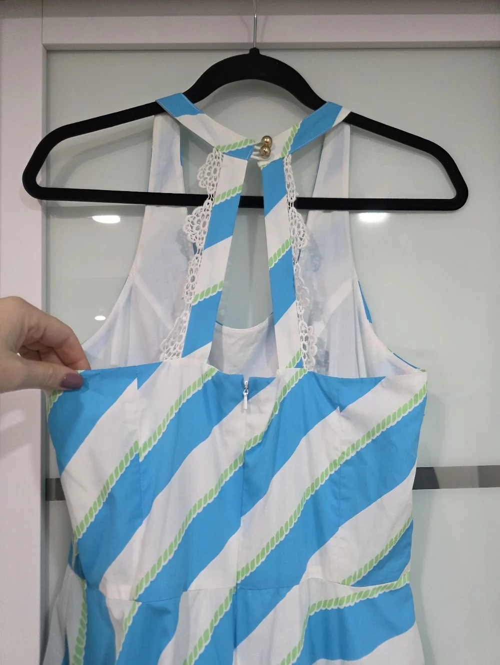 Lilly Pulitzer Sleeveless Dress – Blue & White Striped | Size 8 - Picture 10 of 16